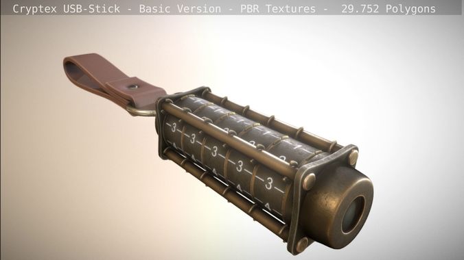Cryptex USB-Stick PBR Basic Version Low-poly 3D model