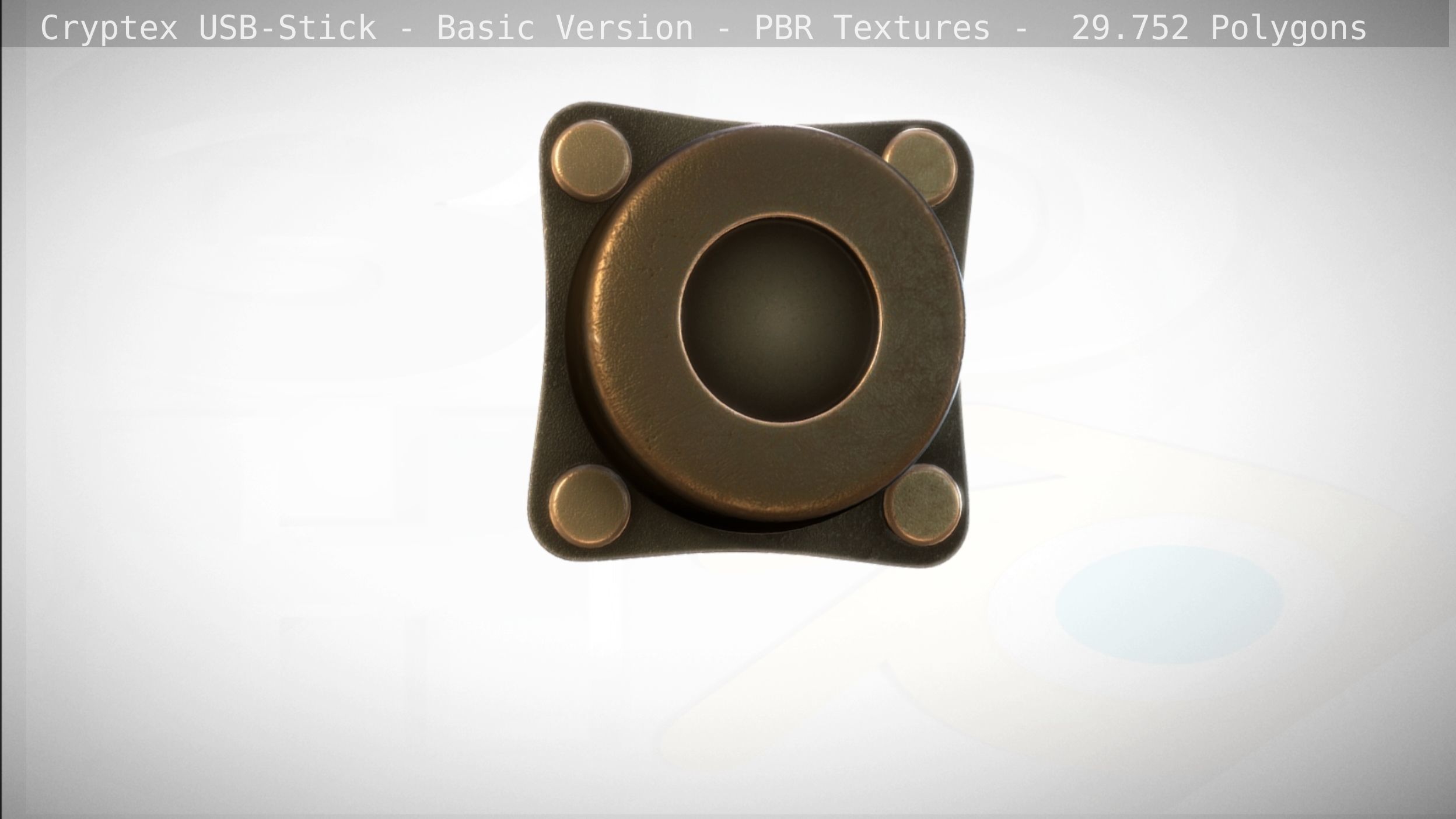 Cryptex USB-Stick PBR Basic Version Low-poly 3D model_35
