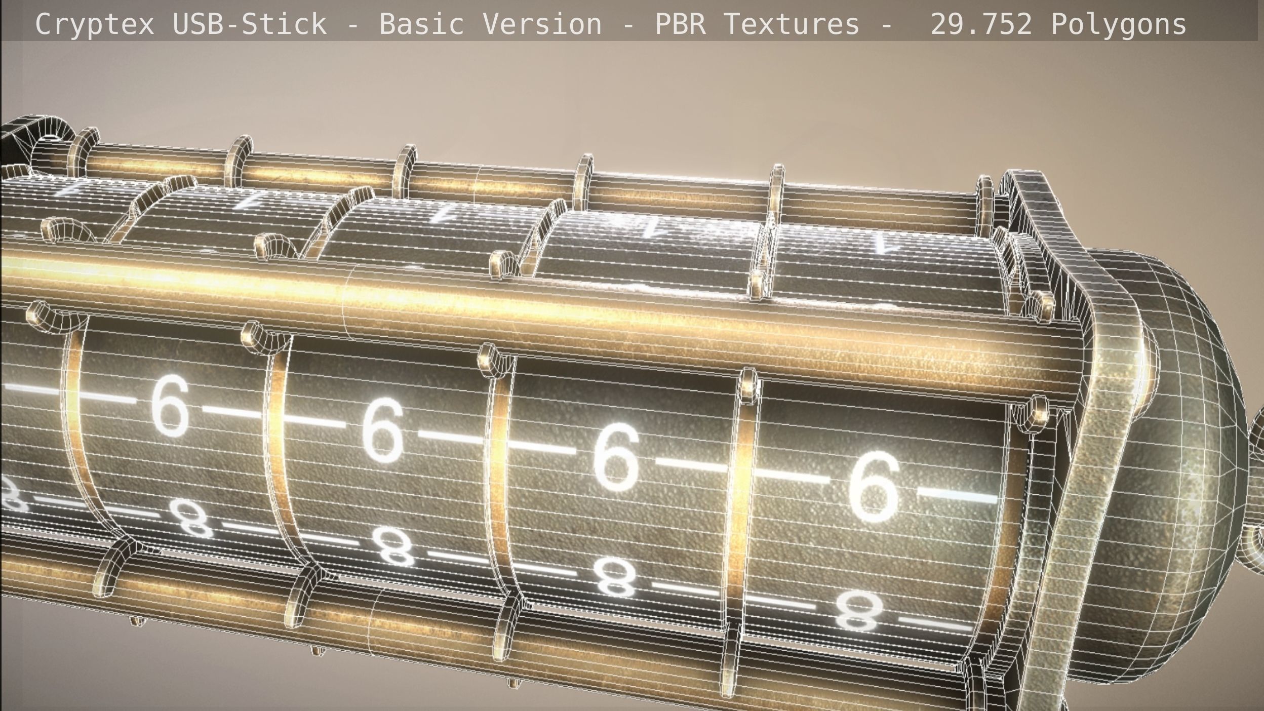 Cryptex USB-Stick PBR Basic Version Low-poly 3D model_41