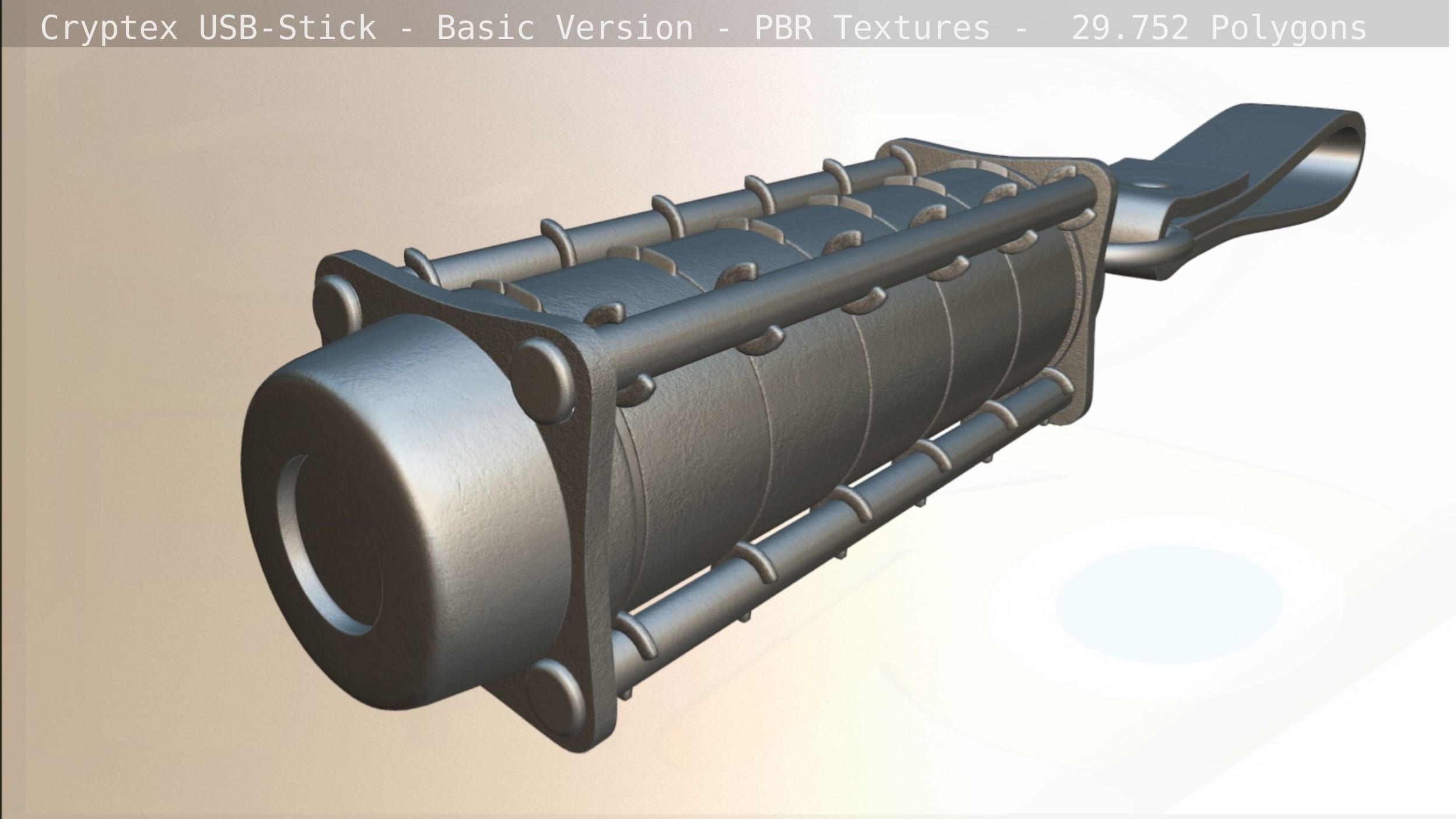 Cryptex USB-Stick PBR Basic Version Low-poly 3D model_66