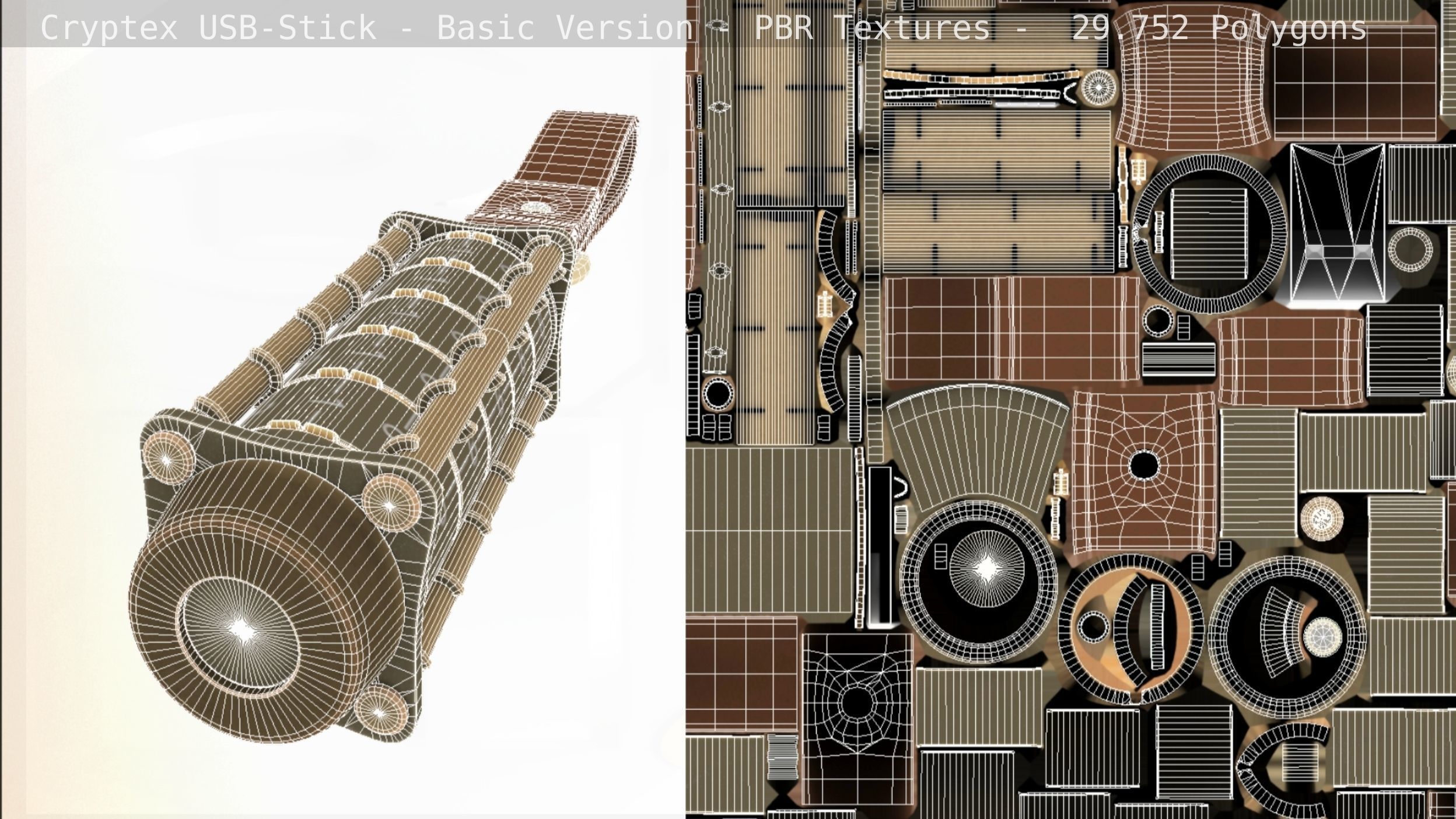 Cryptex USB-Stick PBR Basic Version Low-poly 3D model_15