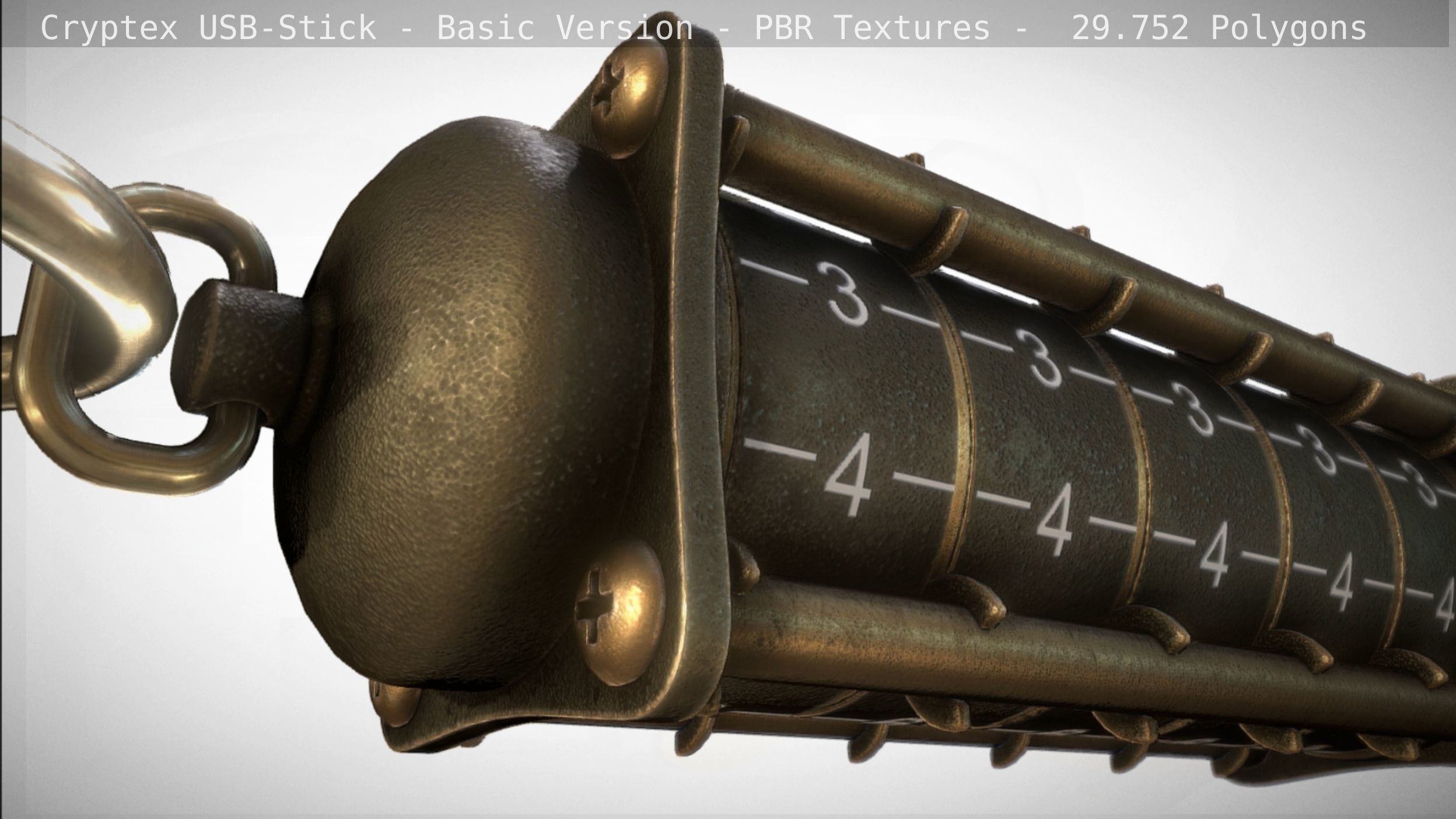 Cryptex USB-Stick PBR Basic Version Low-poly 3D model_21