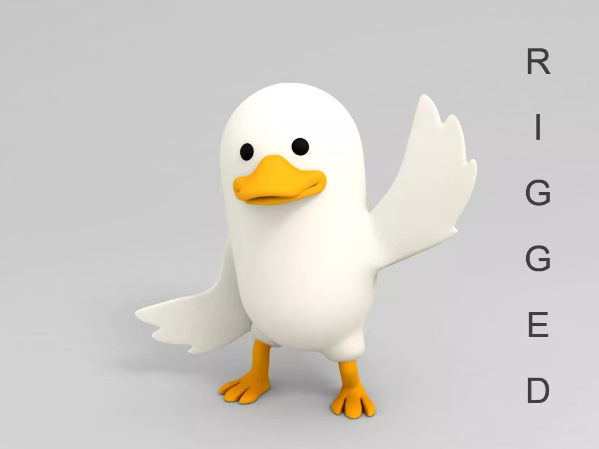 Rigged Duck Character 3D model_0