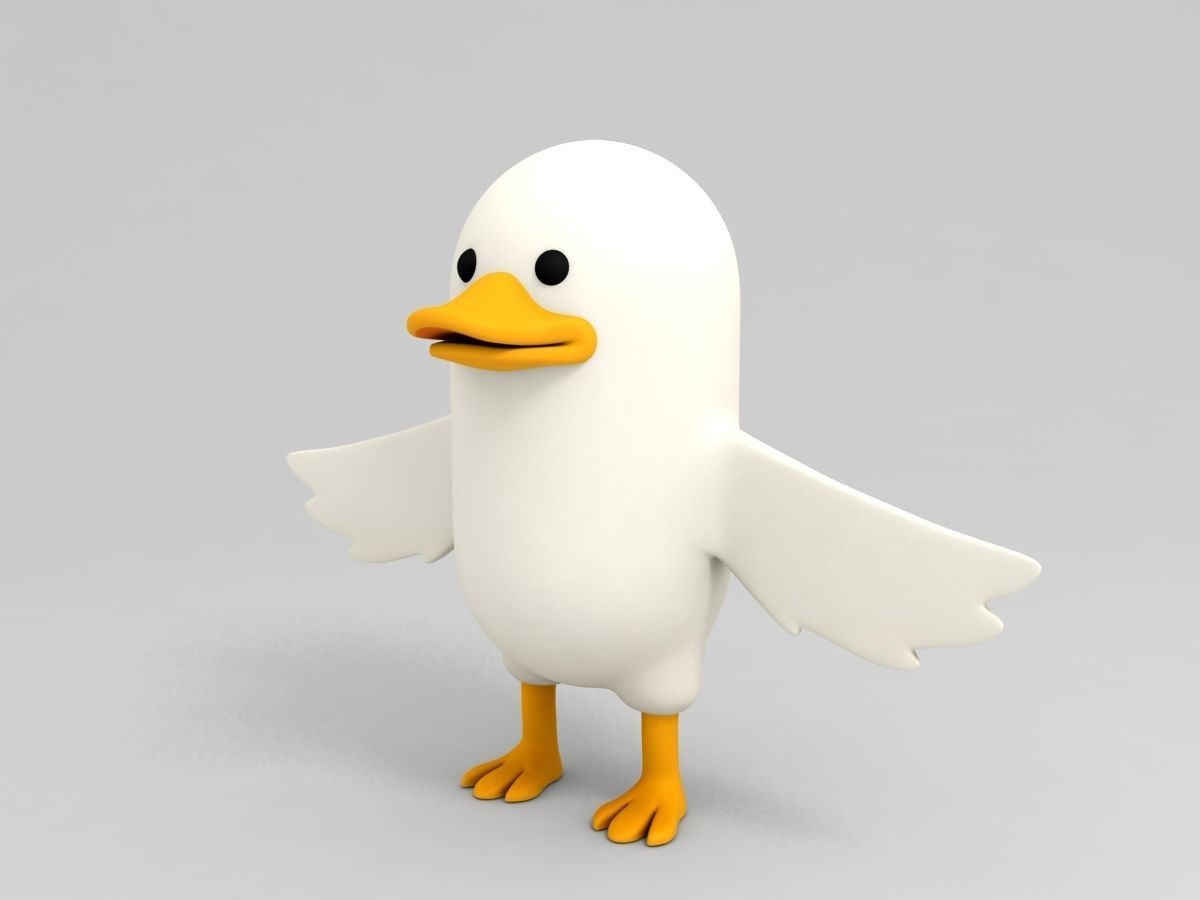 Rigged Duck Character 3D model_2