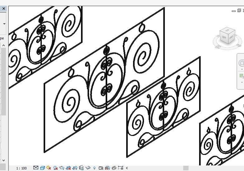 Steel Rail Decorative Classic Balcony  3D model_3