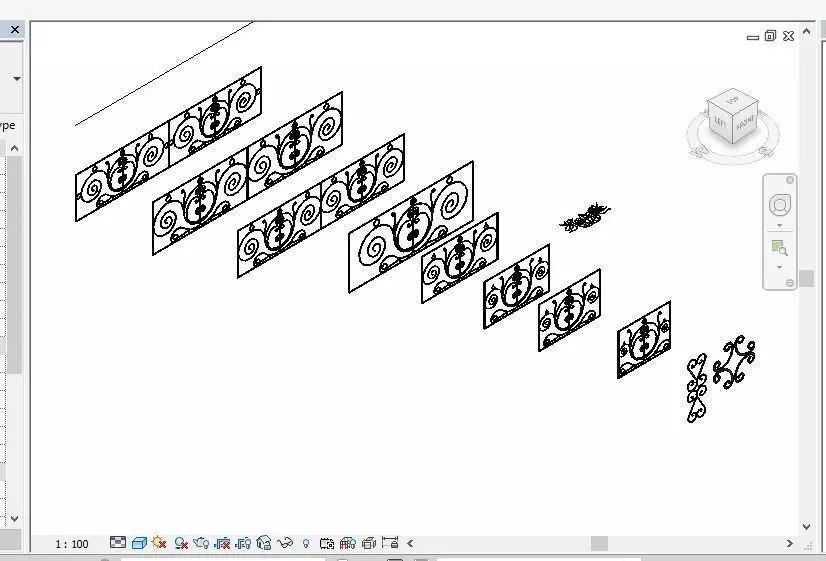 Steel Rail Decorative Classic Balcony  3D model_0
