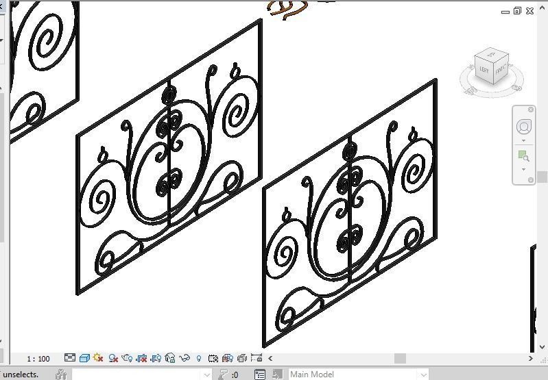 Steel Rail Decorative Classic Balcony  3D model_6