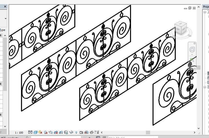 Steel Rail Decorative Classic Balcony  3D model_4