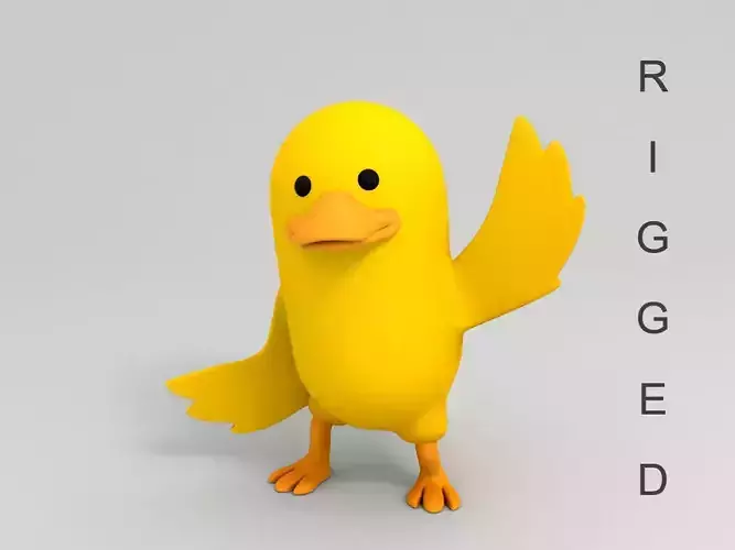 Rigged Yellow Duck Character