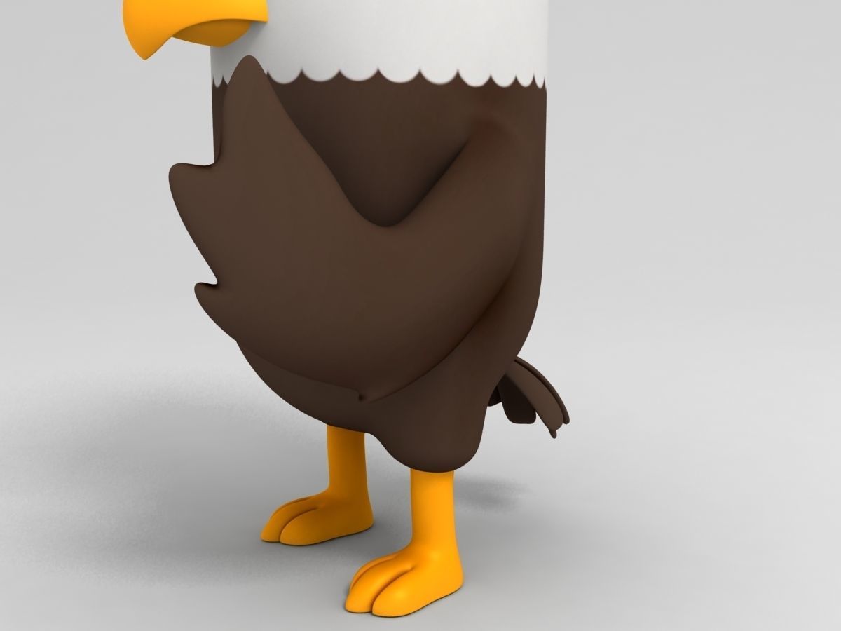 Rigged Eagle Character 3D model_10