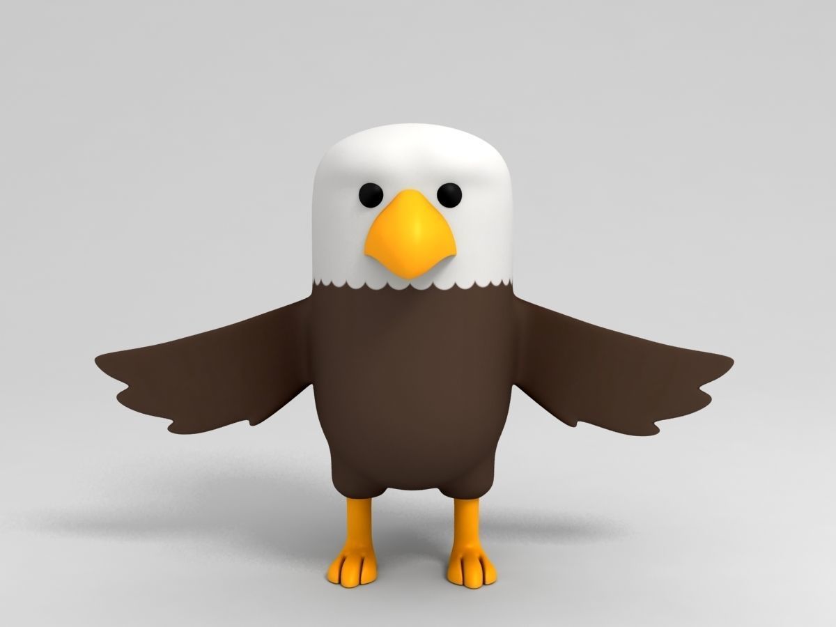 Rigged Eagle Character 3D model_1