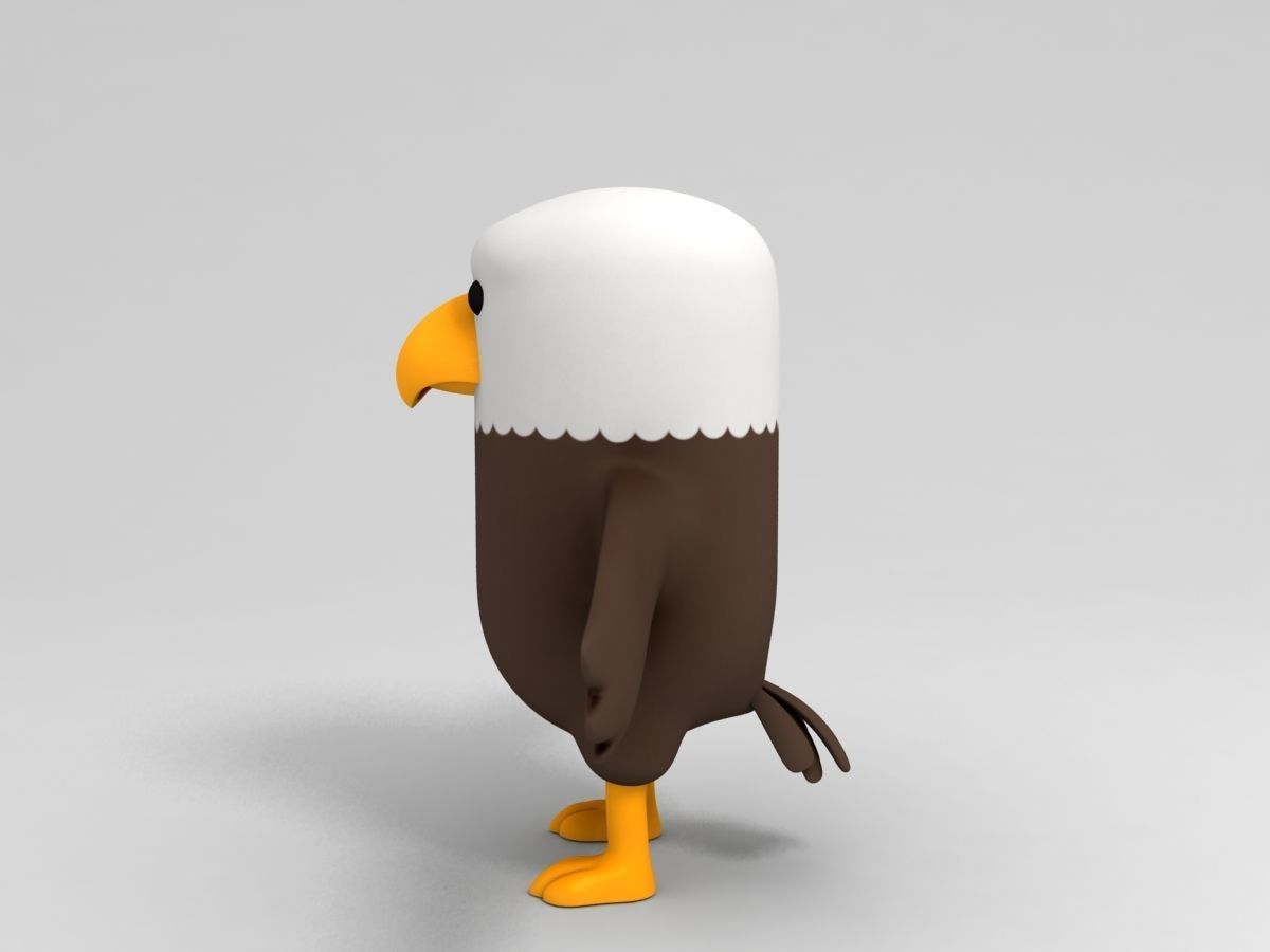 Rigged Eagle Character 3D model_3