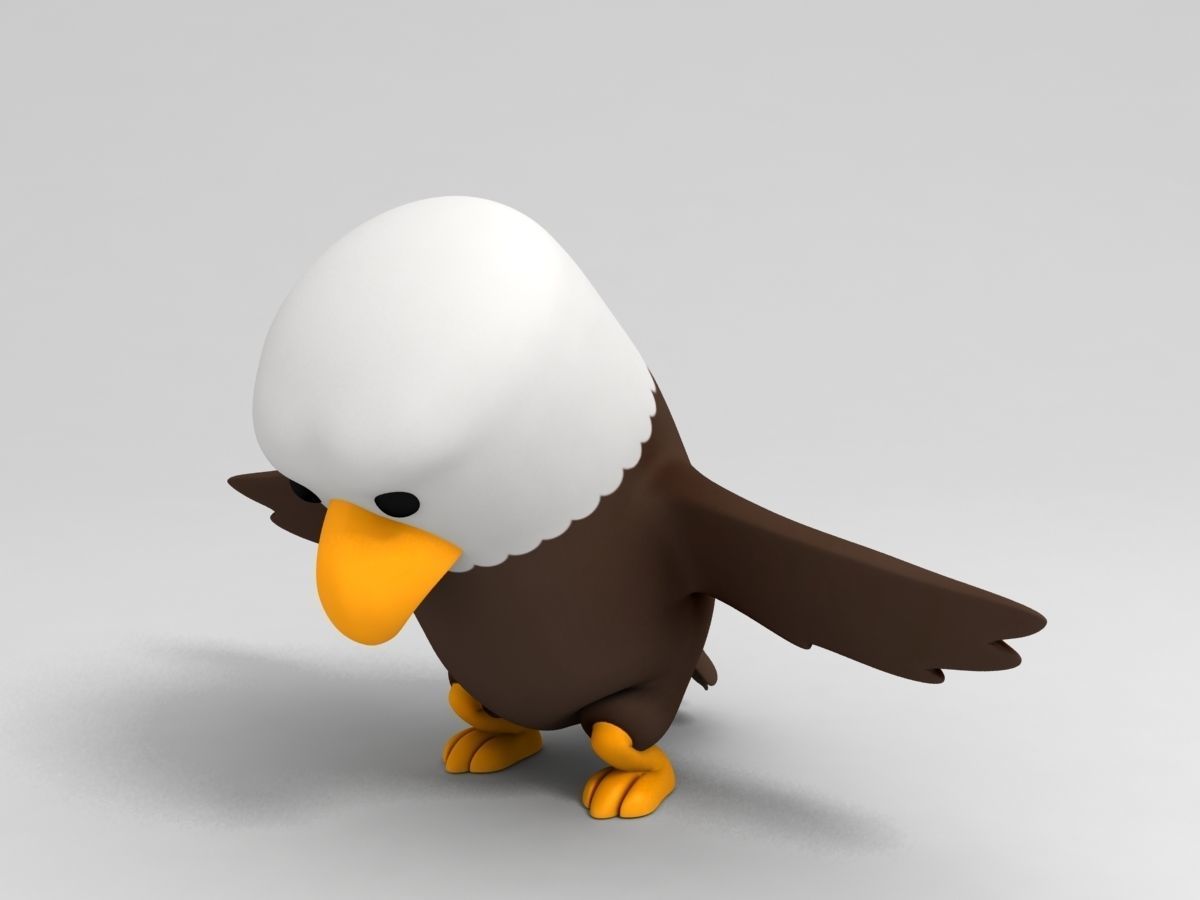 Rigged Eagle Character 3D model_11