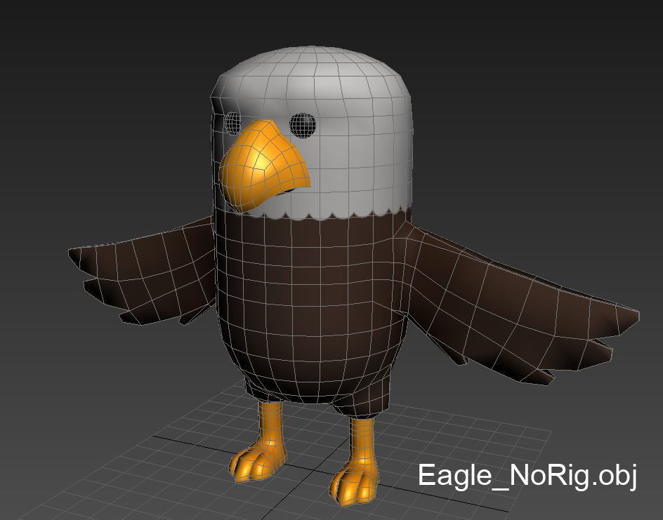 Rigged Eagle Character 3D model_14