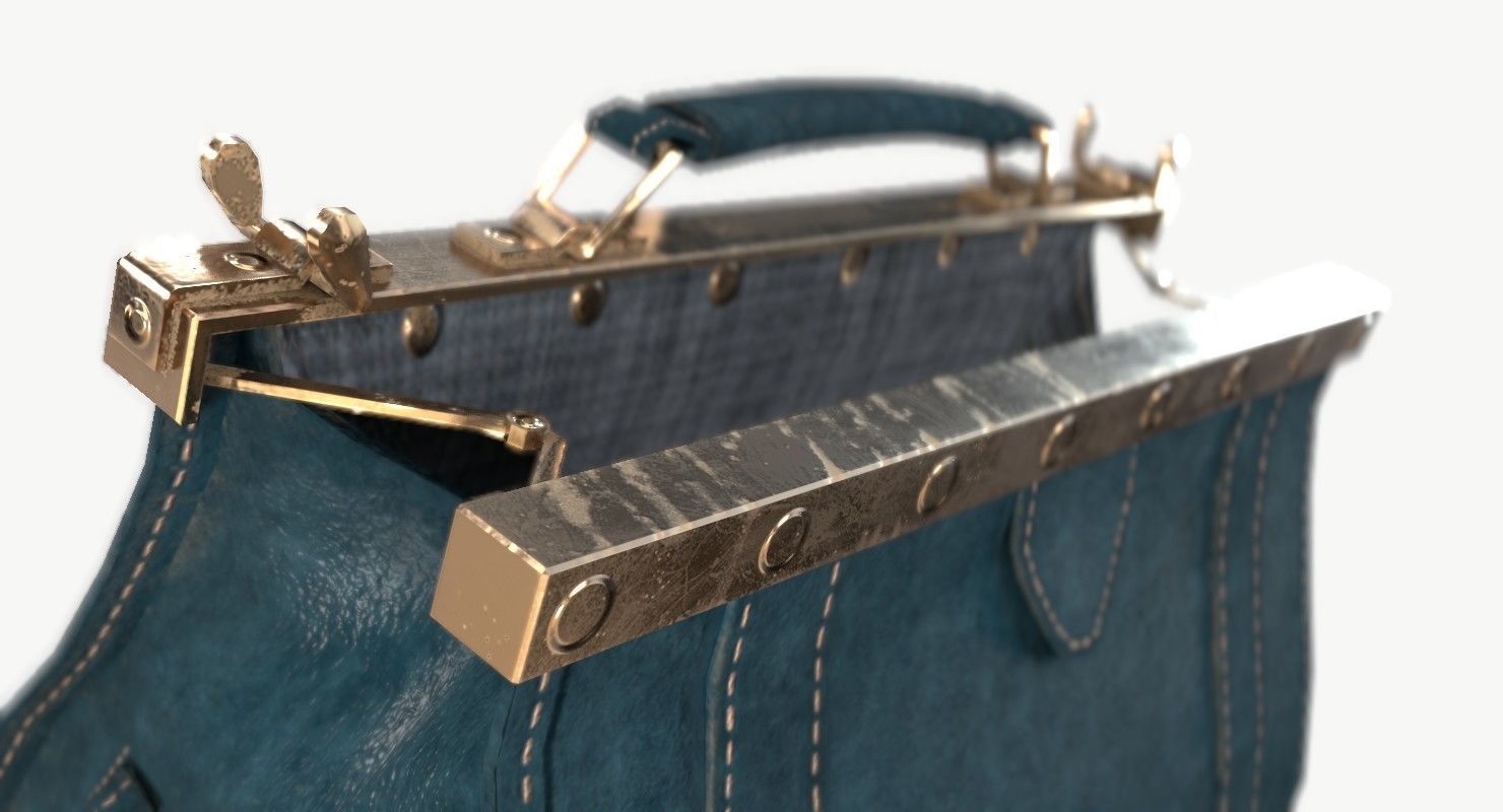 Carpetbag purse 3D model_5