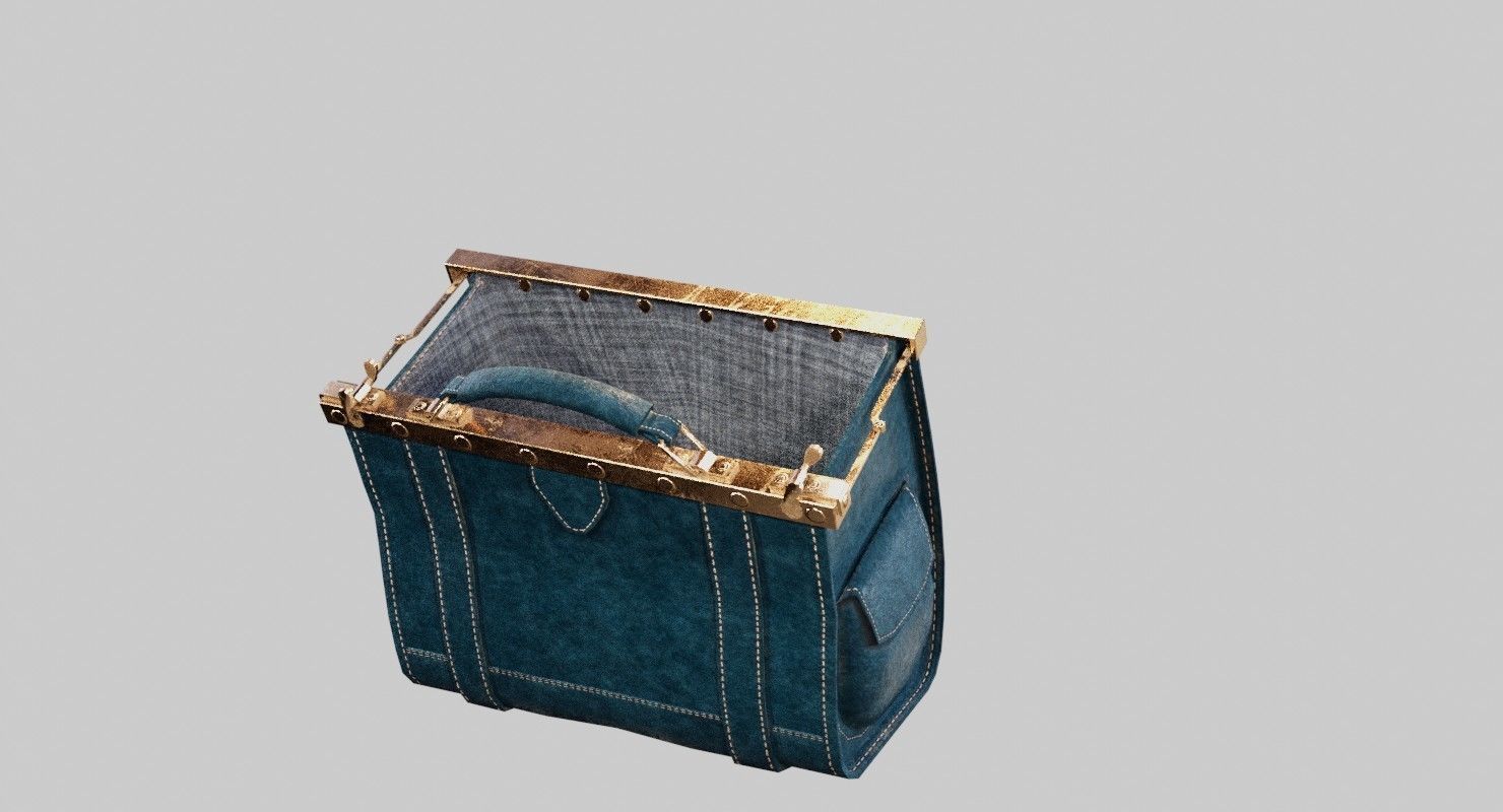 Carpetbag purse 3D model_30