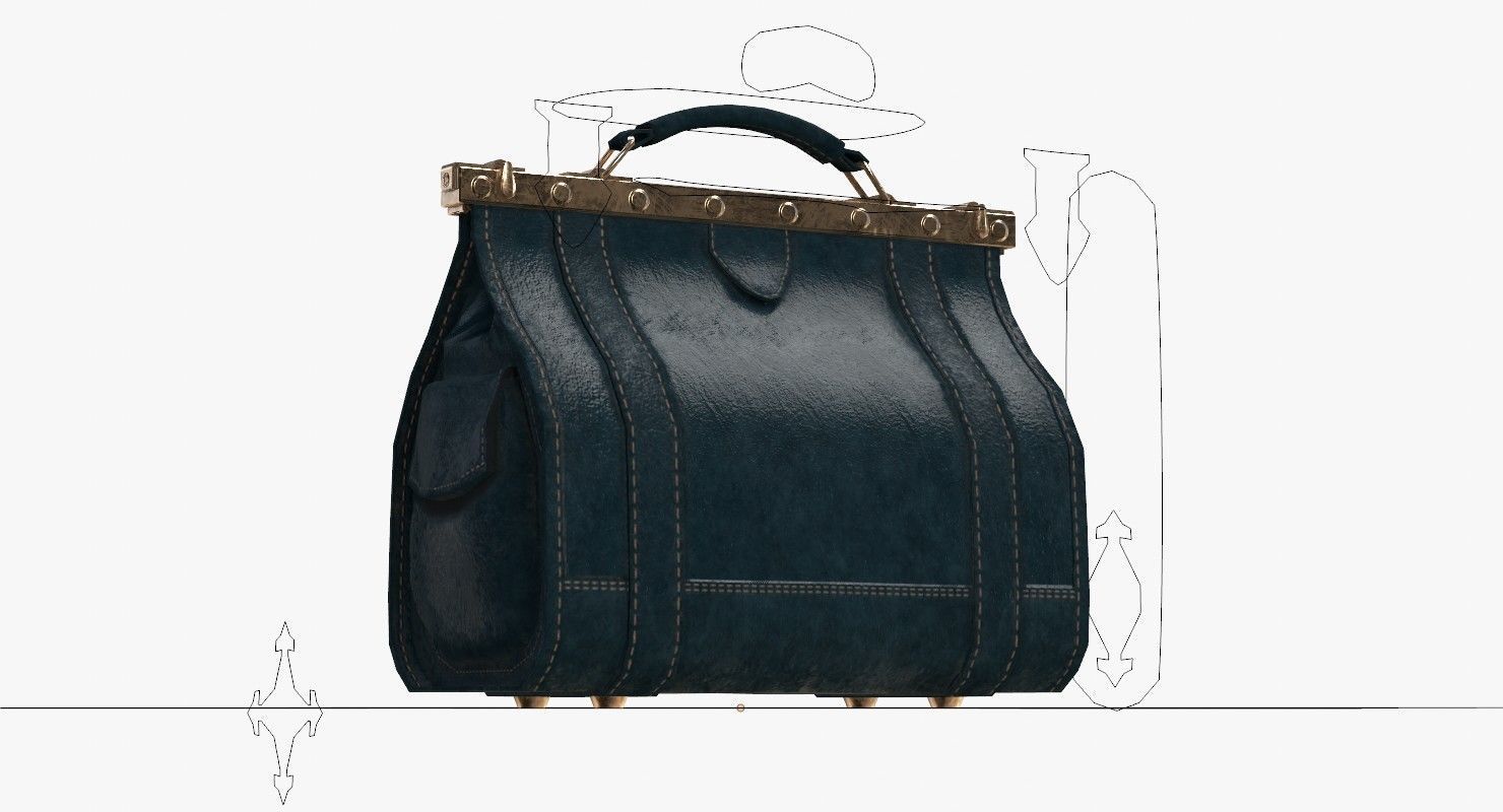 Carpetbag purse 3D model_23