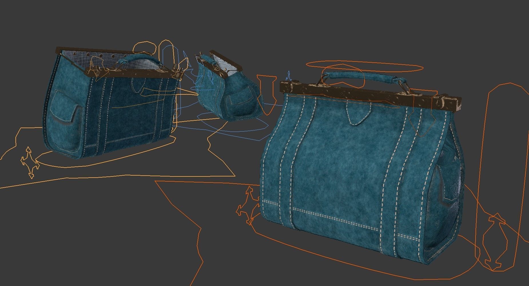 Carpetbag purse 3D model_6