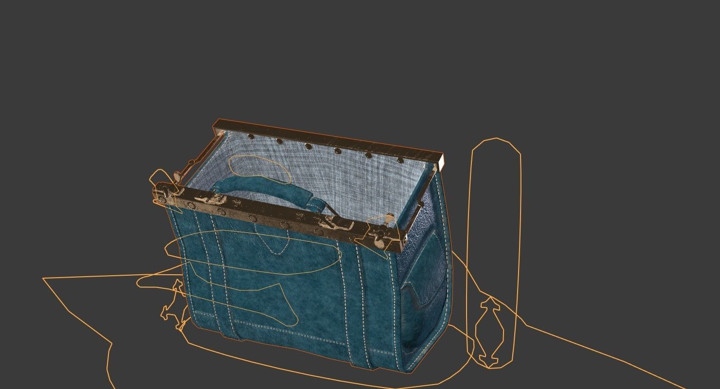 Carpetbag purse 3D model_29