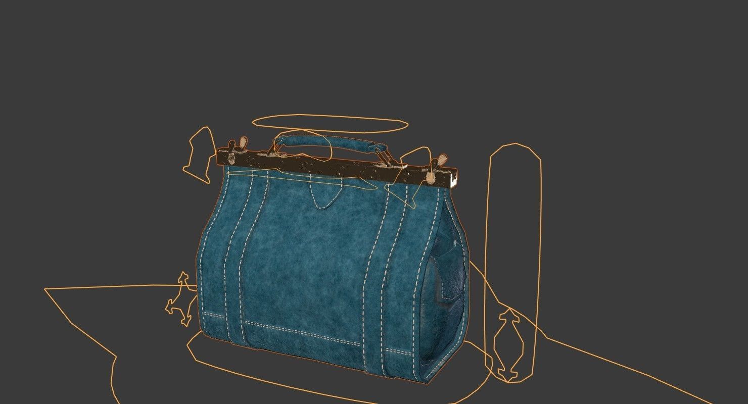 Carpetbag purse 3D model_33