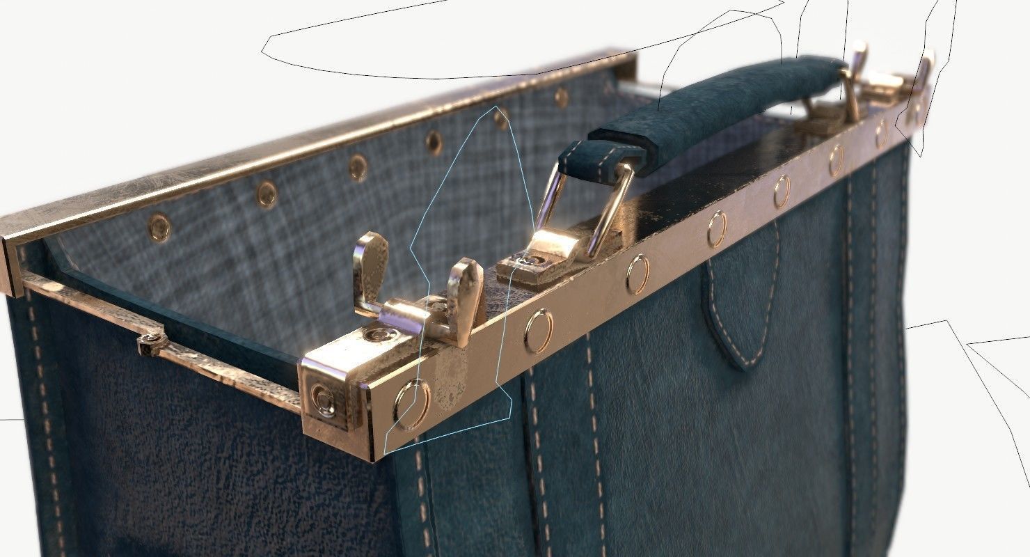 Carpetbag purse 3D model_4