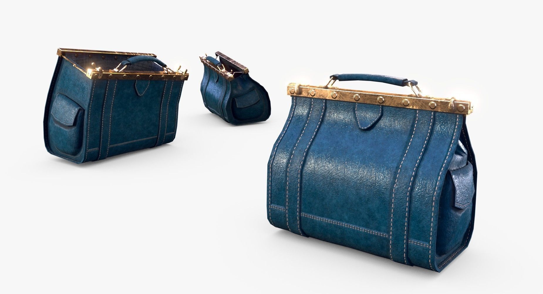 Carpetbag purse 3D model_1