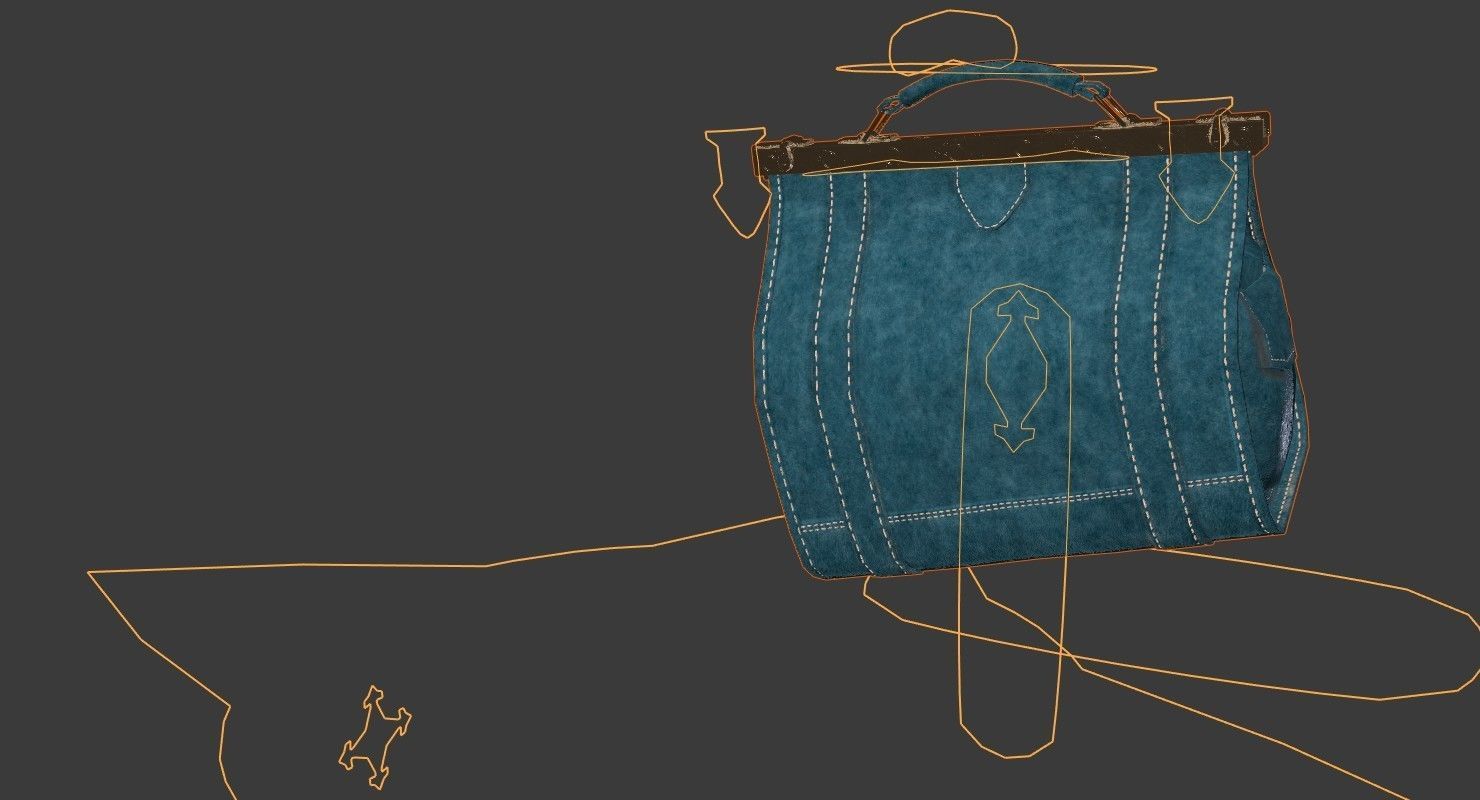 Carpetbag purse 3D model_31