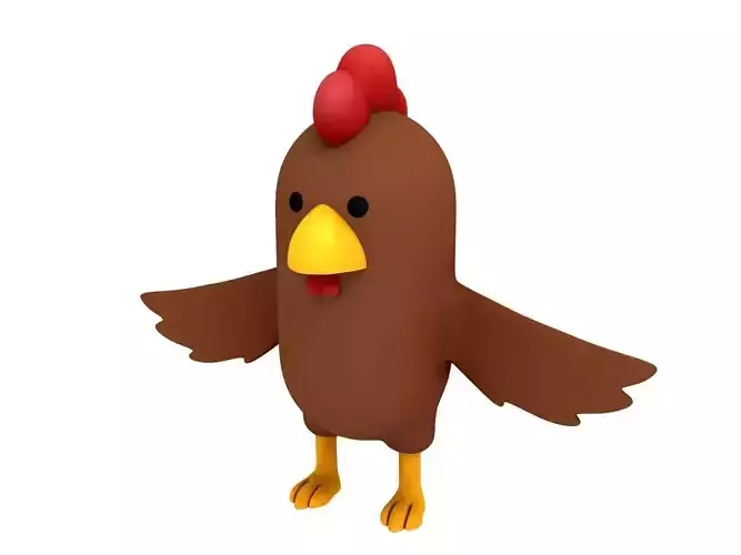 Brown Chicken Character 3D model