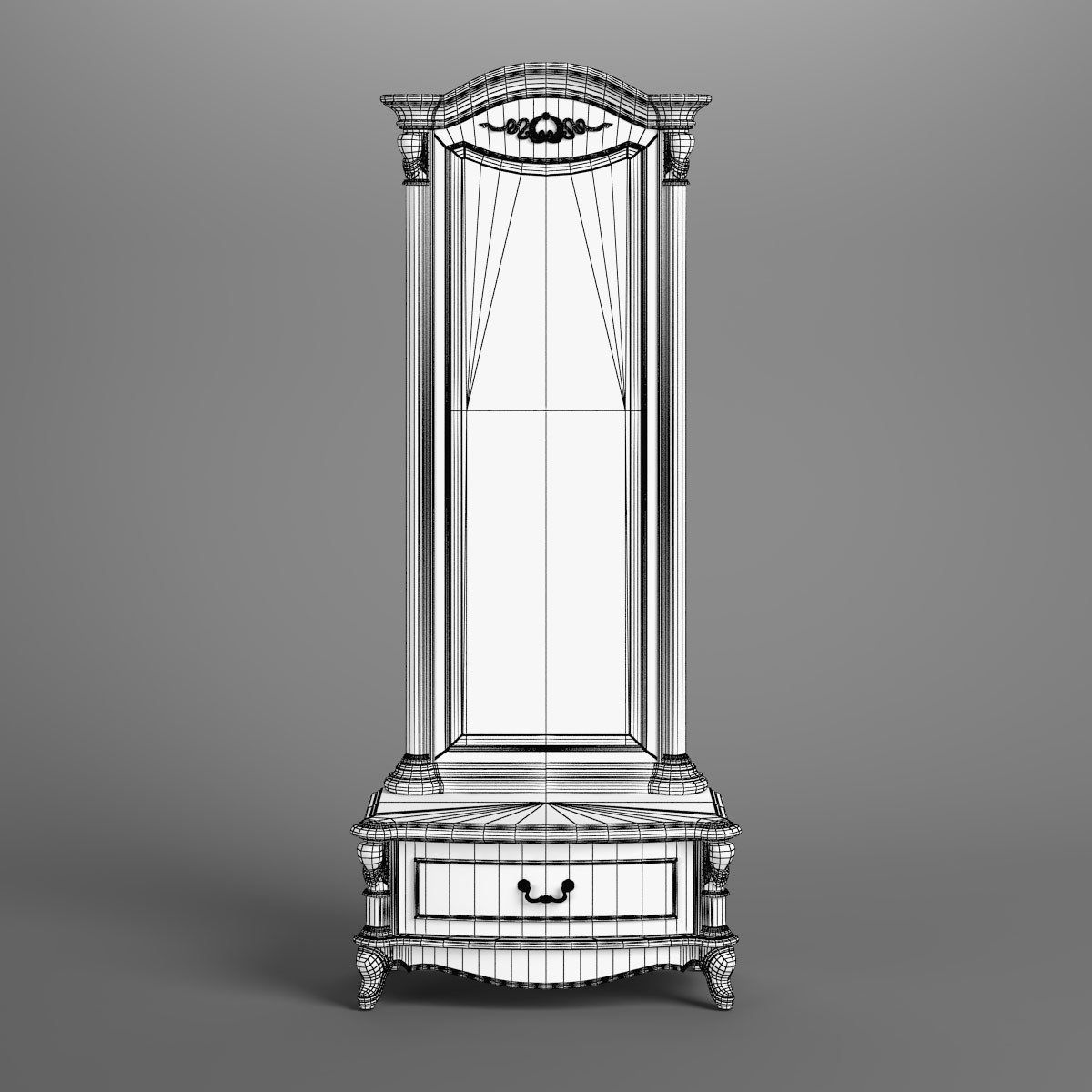 2516700 230 Carpenter Long mirror with drawer 847x450x2050 3D model_4