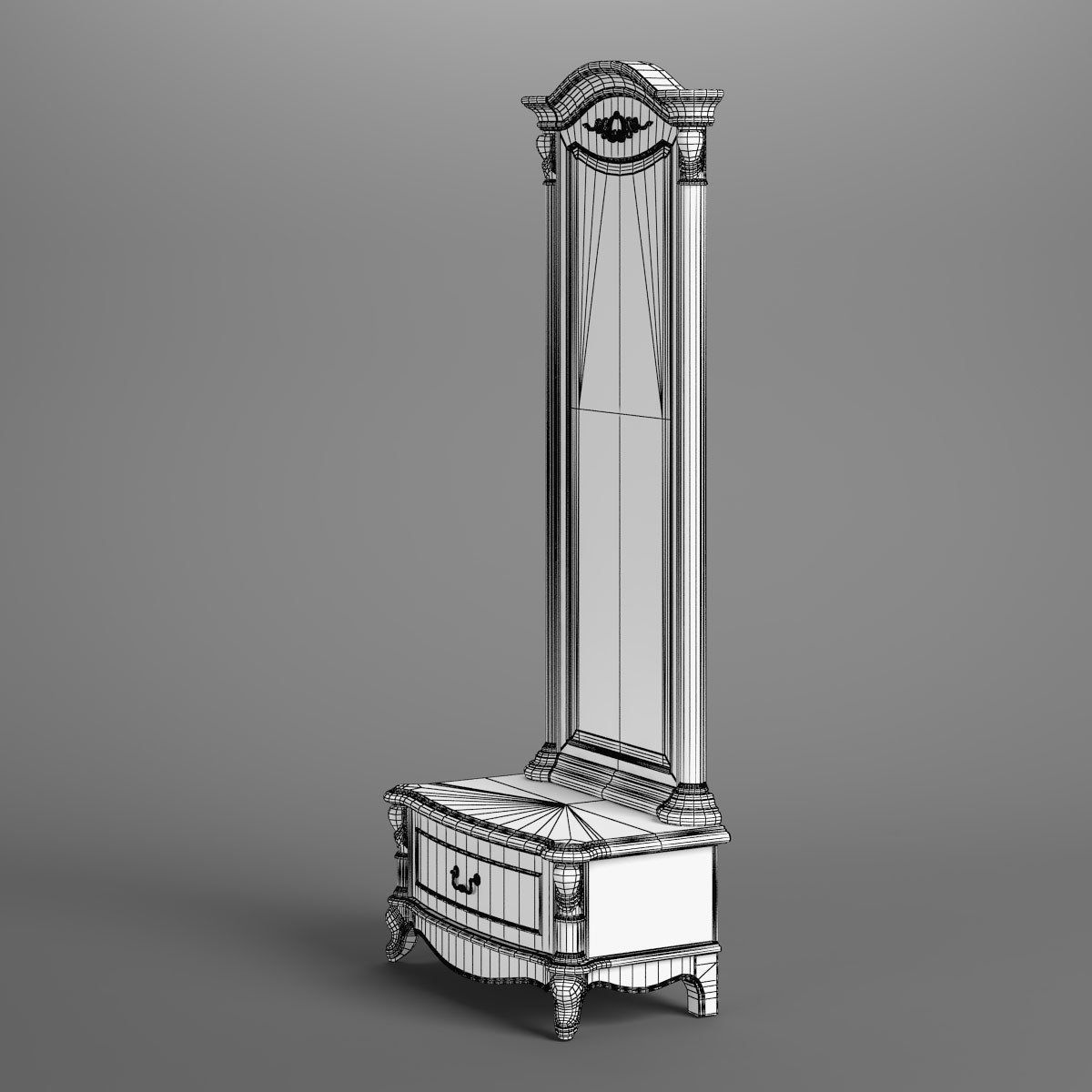 2516700 230 Carpenter Long mirror with drawer 847x450x2050 3D model_5