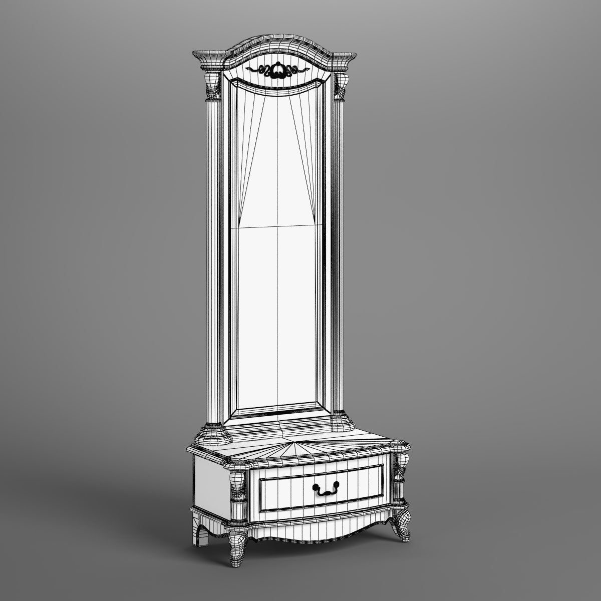 2516700 230 Carpenter Long mirror with drawer 847x450x2050 3D model_6