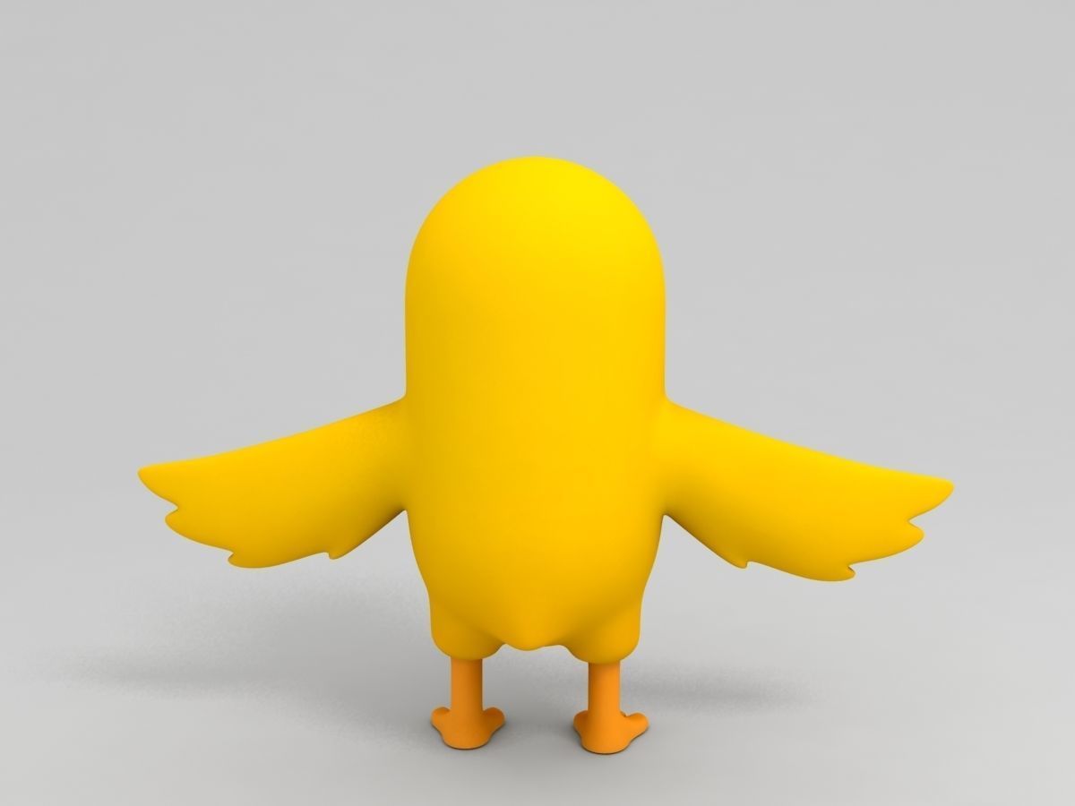 Yellow Duck Character 3D model_4