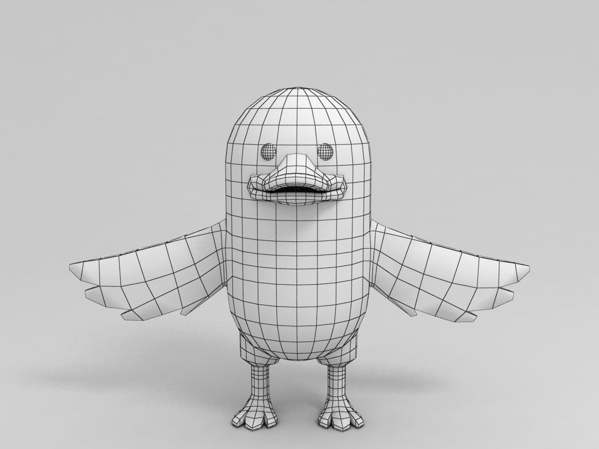 Yellow Duck Character 3D model_8