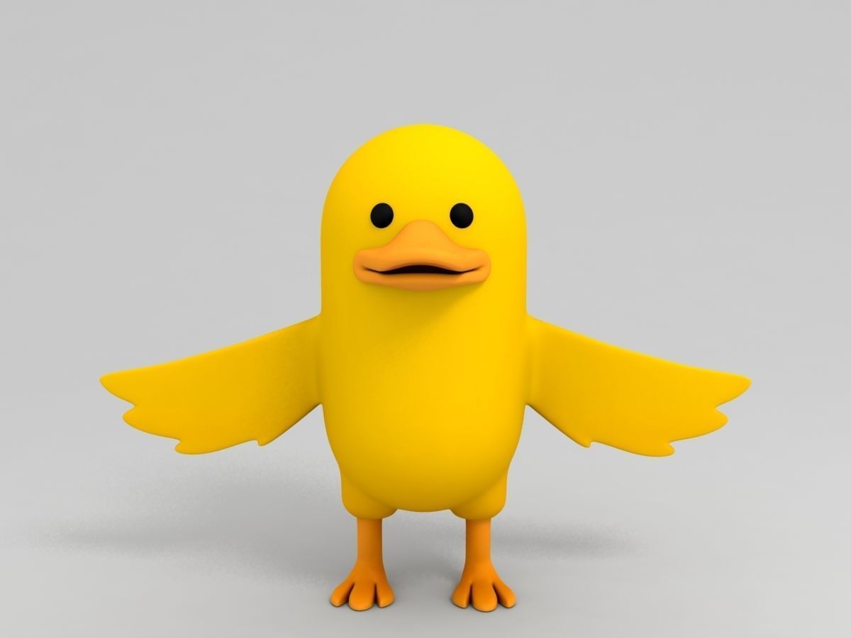 Yellow Duck Character 3D model_2