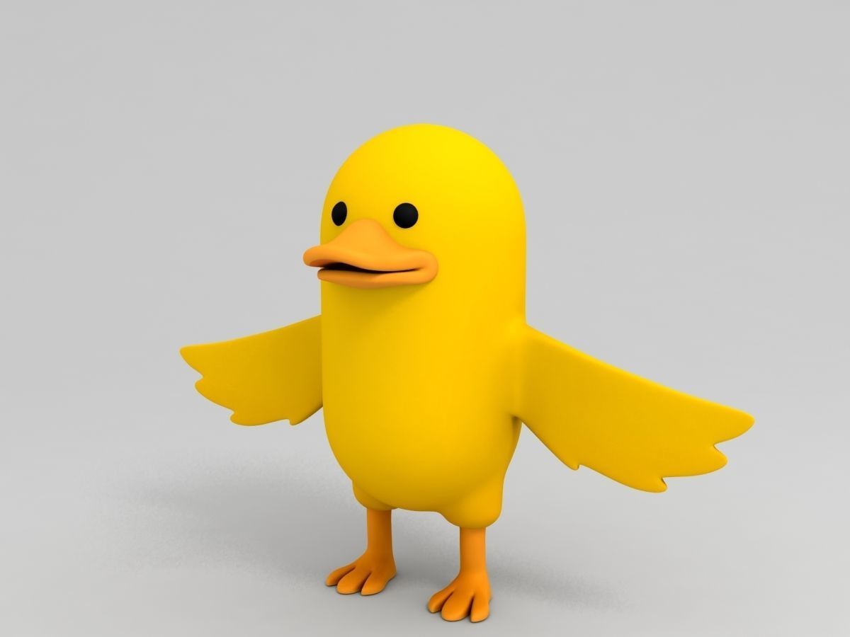 Yellow Duck Character 3D model_1