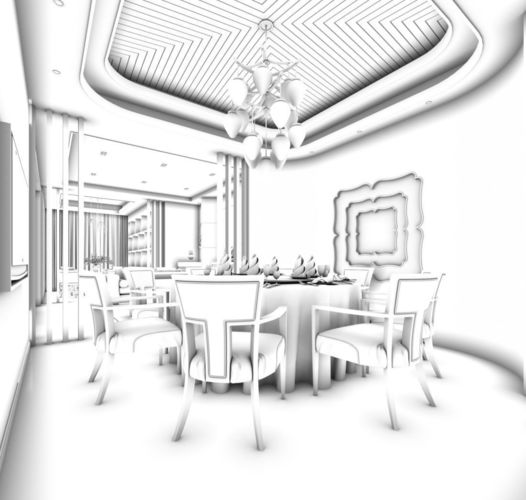 Business Restaurant - Coffee - Banquet  28 3D model 2