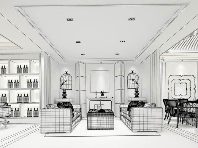 Business Restaurant - Coffee - Banquet  28 3D model 3