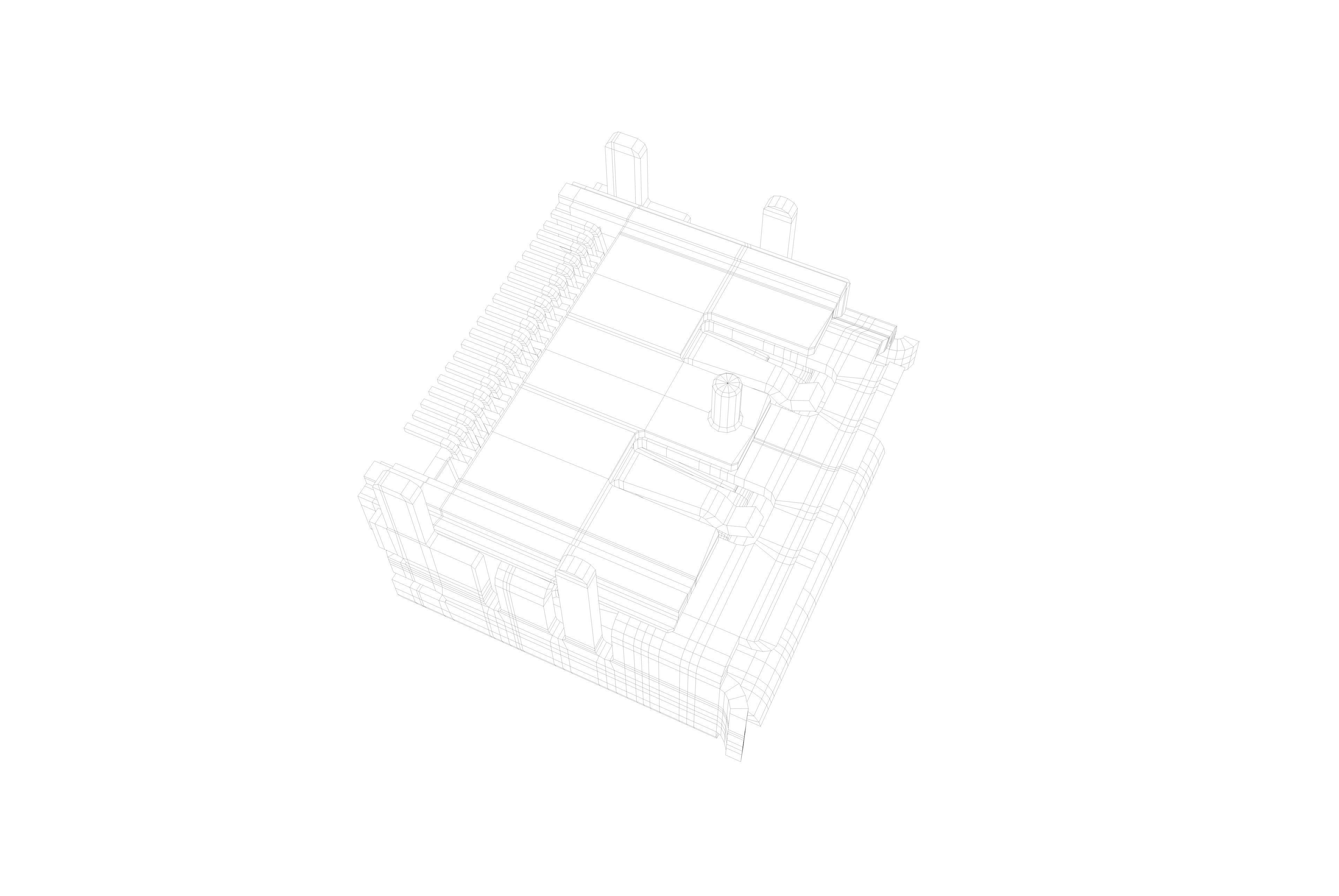 Display port DP Male and Female connector 3D model_7