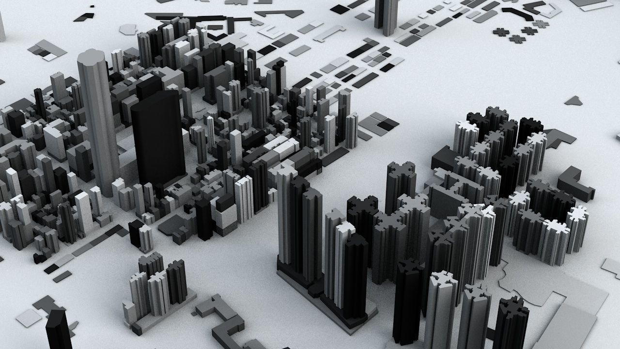 Hong Kong 18 Districts Streets and Buildings 3D model_7