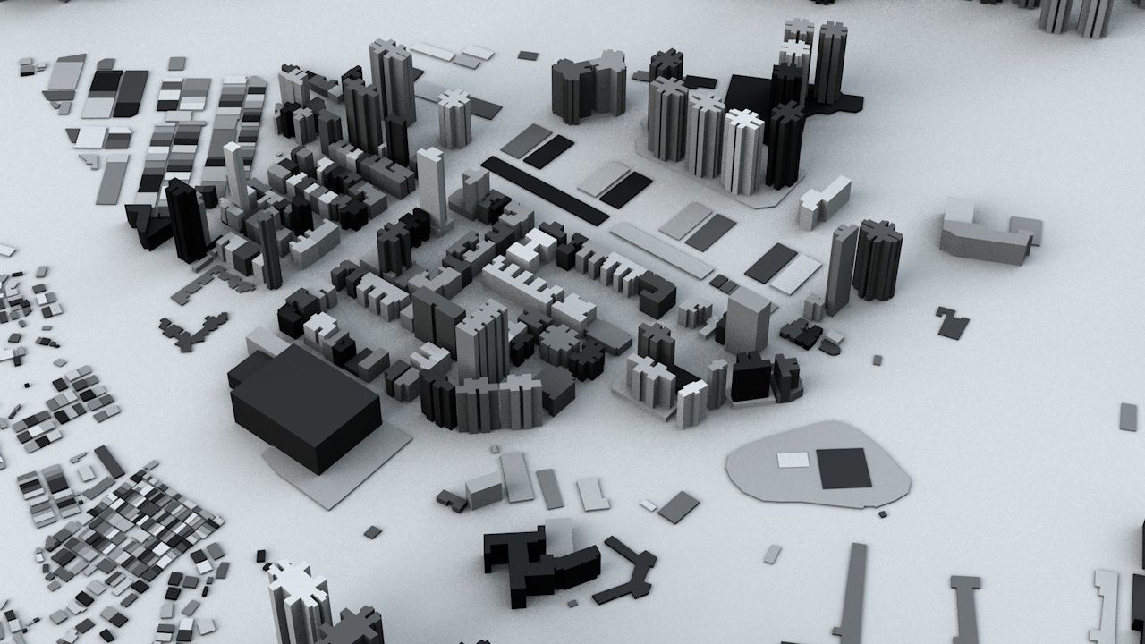 Hong Kong 18 Districts Streets and Buildings 3D model_2
