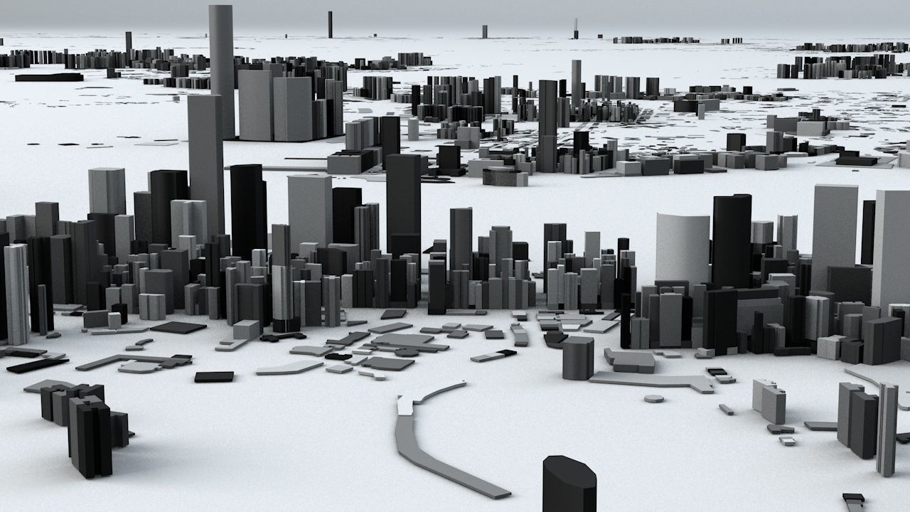 Hong Kong 18 Districts Streets and Buildings 3D model_4