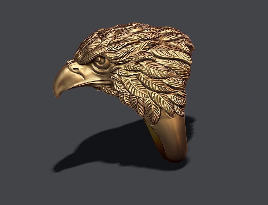 Eagle ring 3D print model_8