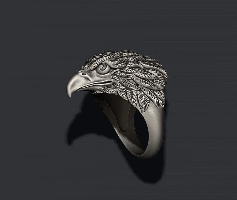 Eagle ring 3D print model_2
