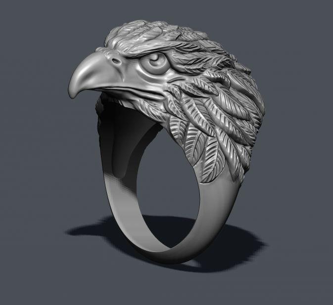 Eagle ring 3D print model_5