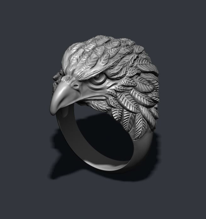 Eagle ring 3D print model_3