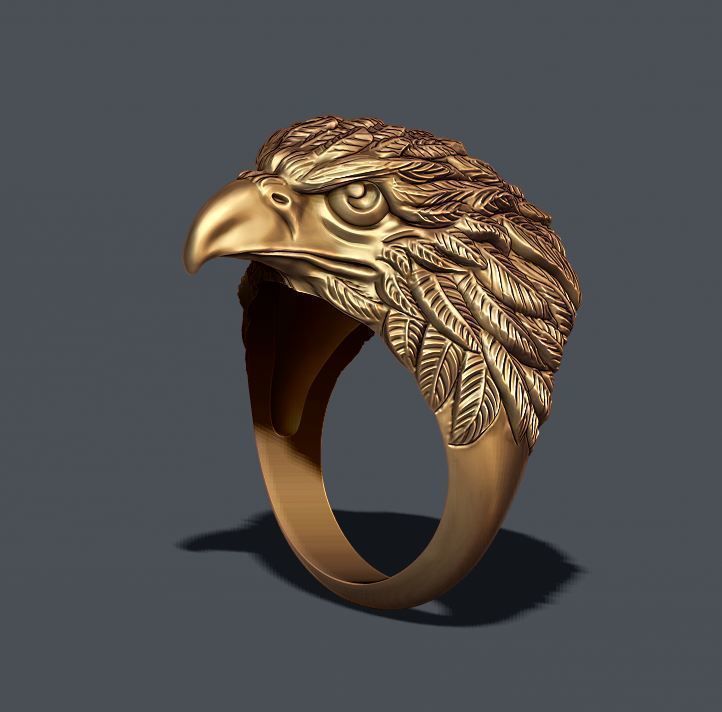 Eagle ring 3D print model_6