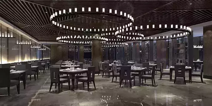 Business Restaurant - Coffee - Banquet  86 3D model