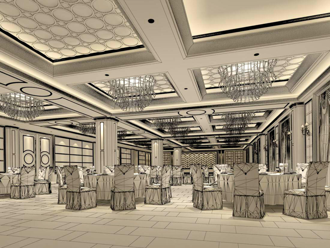Business Restaurant - Coffee - Banquet  101 3D model_3