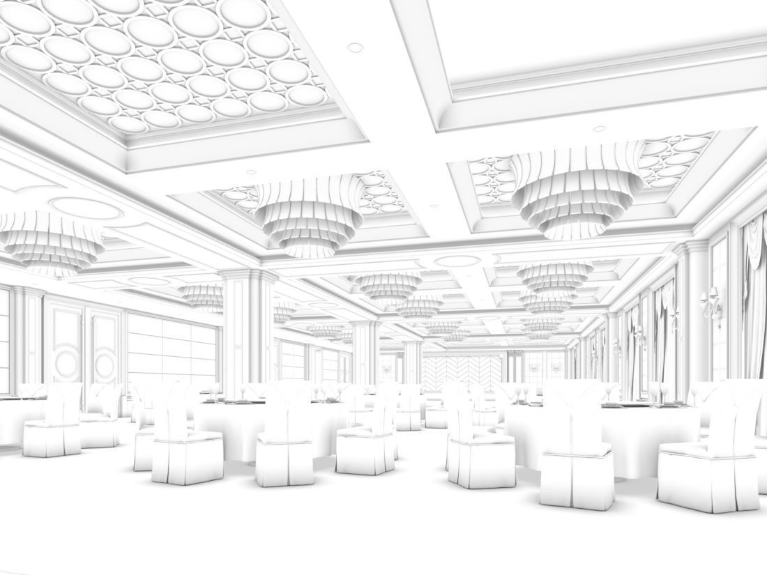Business Restaurant - Coffee - Banquet  101 3D model_1