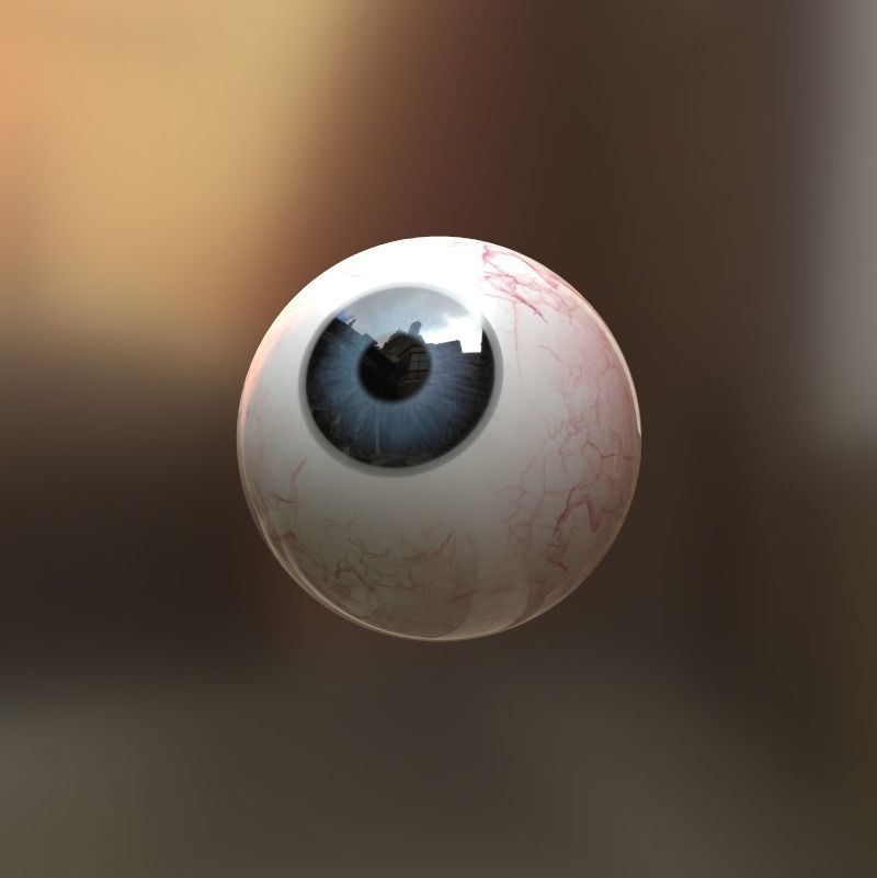 Eyeball  Low-poly 3D model_1